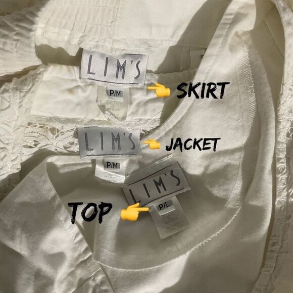 VTG 80s Cotton Prairie Cottage Battenburg Lace Skirt Set Medium Shabby Chic - Picture 9 of 11